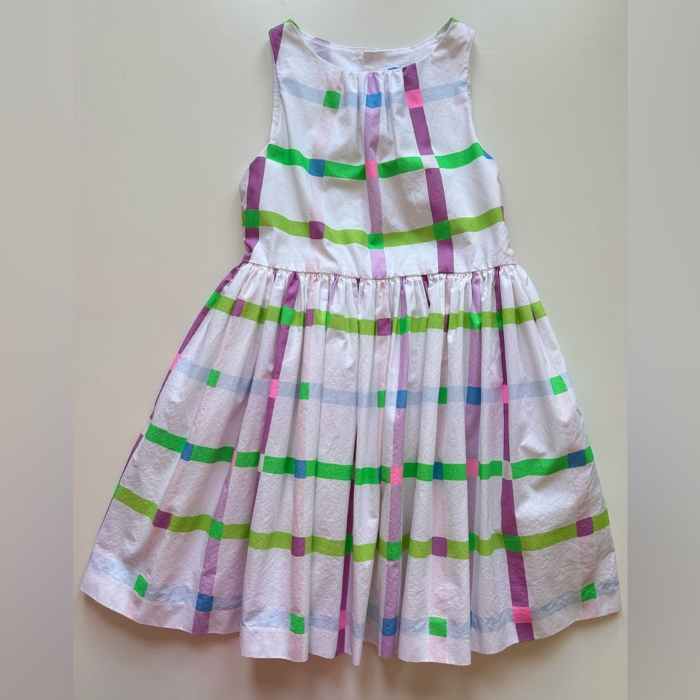 Jacadi Girls Checkered Print Dress - Size 6Y - Perfect for Easter!!